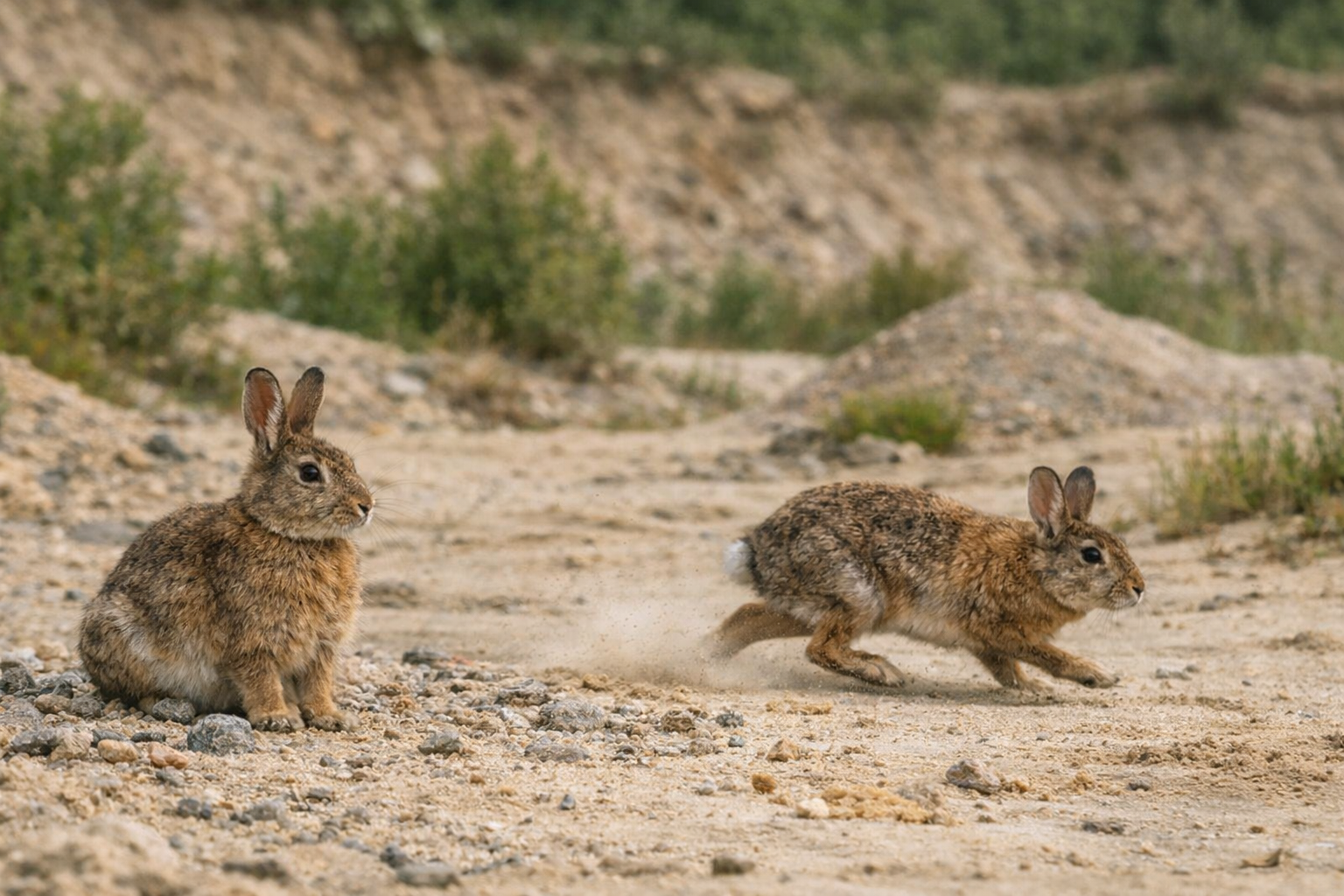 Wildkaninchen in der Sandgrube